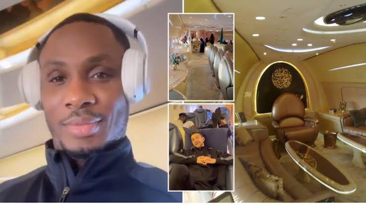 images 2023 06 26T021702.281 Odion Ighalo Gives Fans Insight into Al-Hilal’s $220 Million-Worth Luxury Airplane with Golden Throne 