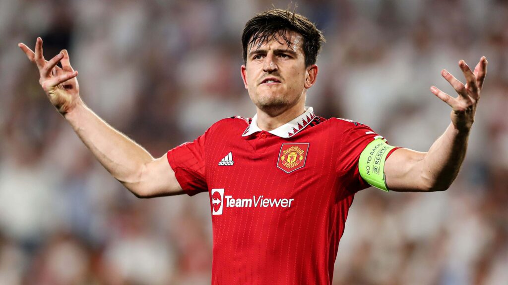 Harry Maguire react Manchester United Sevilla second leg 2022 23 Harry Maguire Loses The Armband! Man Utd Outcast To Be Stripped Of Captaincy