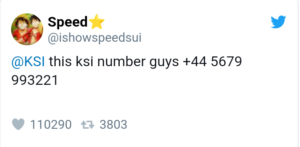 Screenshot 20230702 155923 YouTuber IShowSpeed Leaks KSI's Phone Number Again for Trolling Cristiano Ronaldo