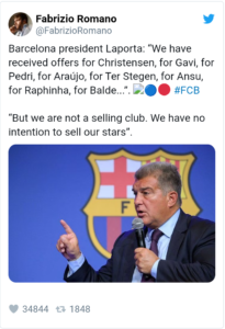 Screenshot 20230712 131345 Xavi Unwilling to Let Barcelona Star Leave Amid Interest from Saudi Clubs