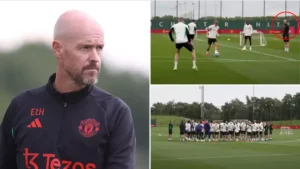 resize 5 Erik ten Hag Joins in Training Drill After Watching Them Play Defensive Football