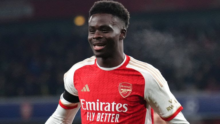 skysports arsenal bukayo saka 6377045 Gunners Through to Champions League Round Of 16 as Group B Winners After Stunning Win Against Lens