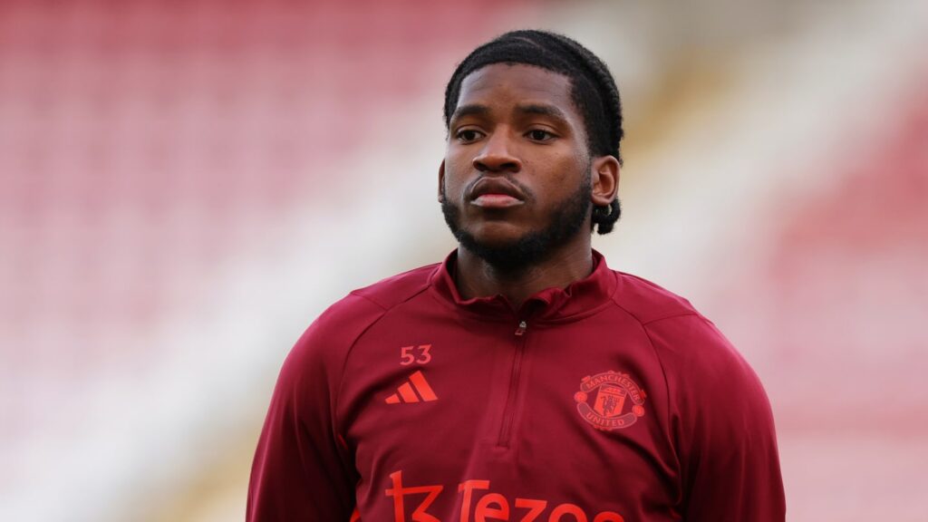 images GettyImages mmsport 90min en international web 01hjb754sv7m9kqjvj5g Youngster Willy Kambwala Steps Up for Manchester United Amid Defensive Challenges