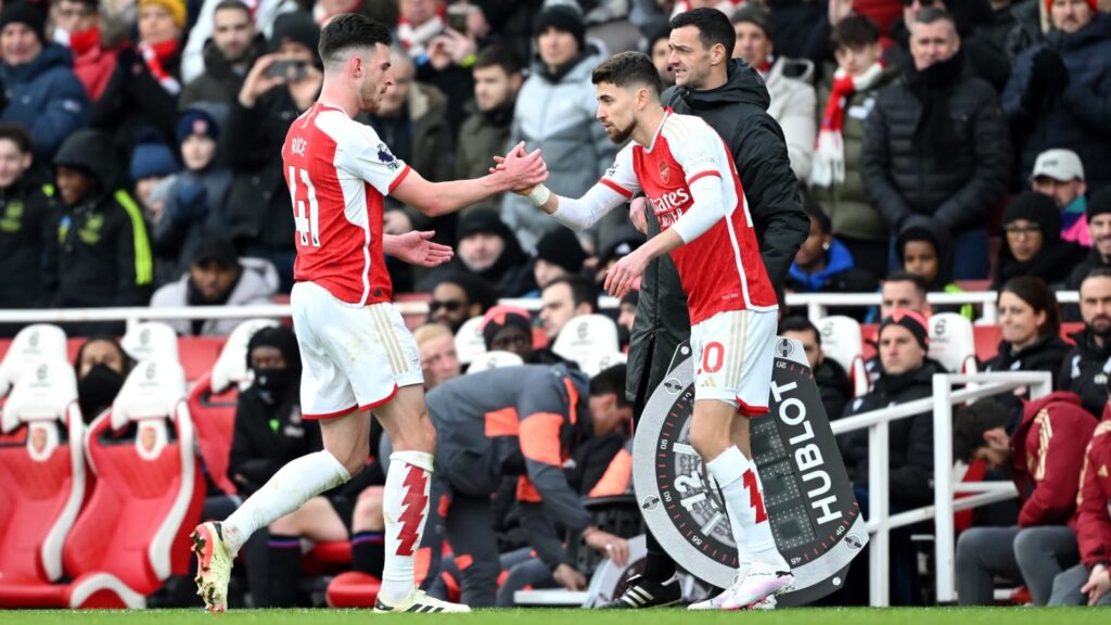 images GettyImages mmsport 90min en international web 01hmkteq9k143kk6e5s6 Mikel Arteta Provides Declan Rice Injury Update Following Crystal Palace Victory.