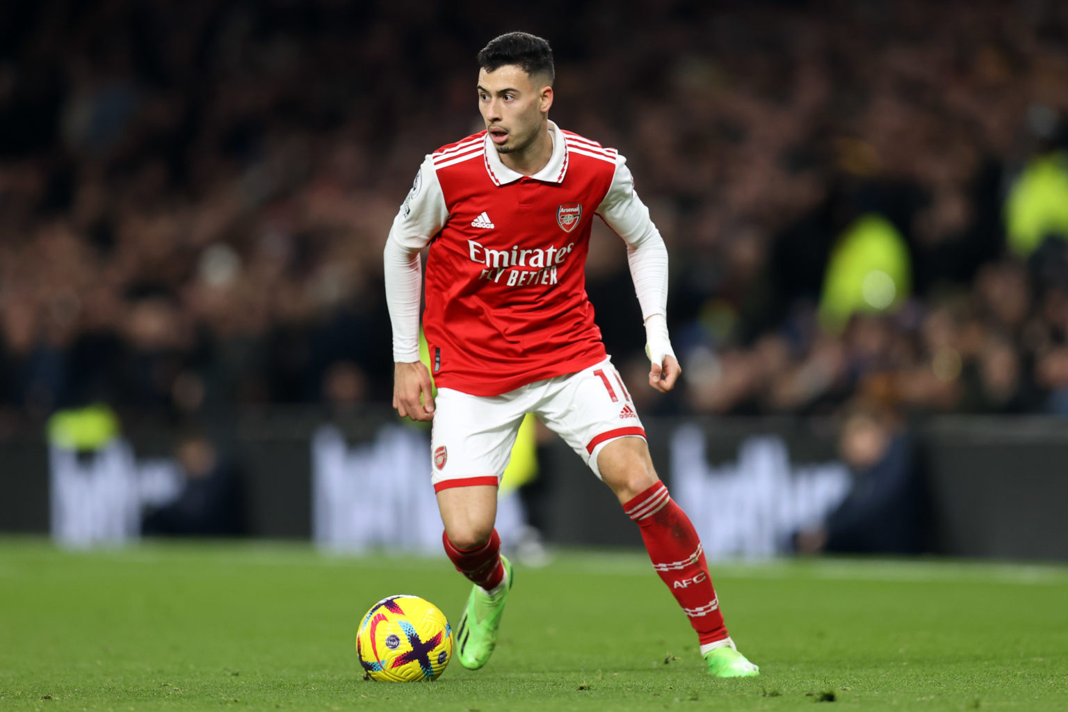 Gabriel Martinelli of Arsenal during the Premier League match between Tottenham Hotspur and Arsenal FC at Tottenham Hotspur Stadium on January 15, ...