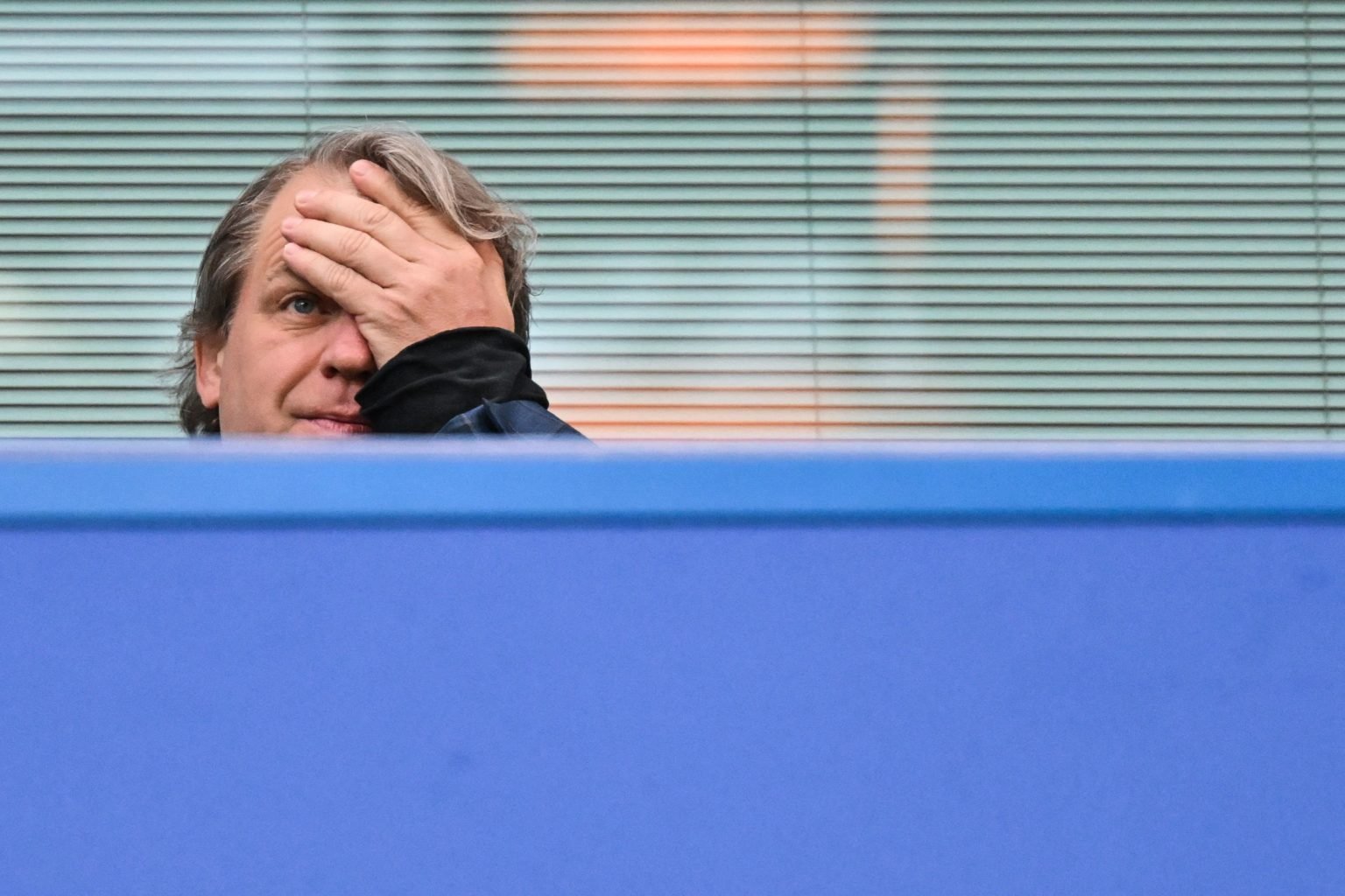 Chelsea's US owner Todd Boehly attends the English Premier League football match between Chelsea and Everton at Stamford Bridge in London on March ...