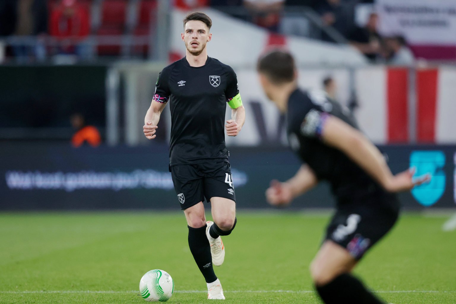 Declan Rice of West Ham United FC  during the Conference League  match between AZ Alkmaar v West Ham United at the AFAS Stadium on May 18, 2023 in ...