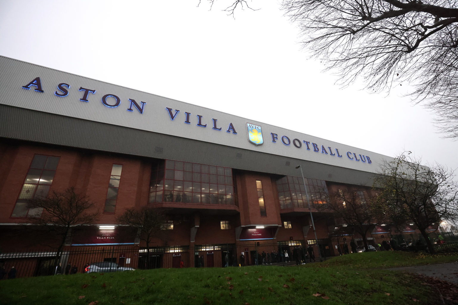 A general view outside the stadium prior to the Premier League match between Aston Villa and Chelsea at Villa Park on December 26, 2021 in Birmingh...