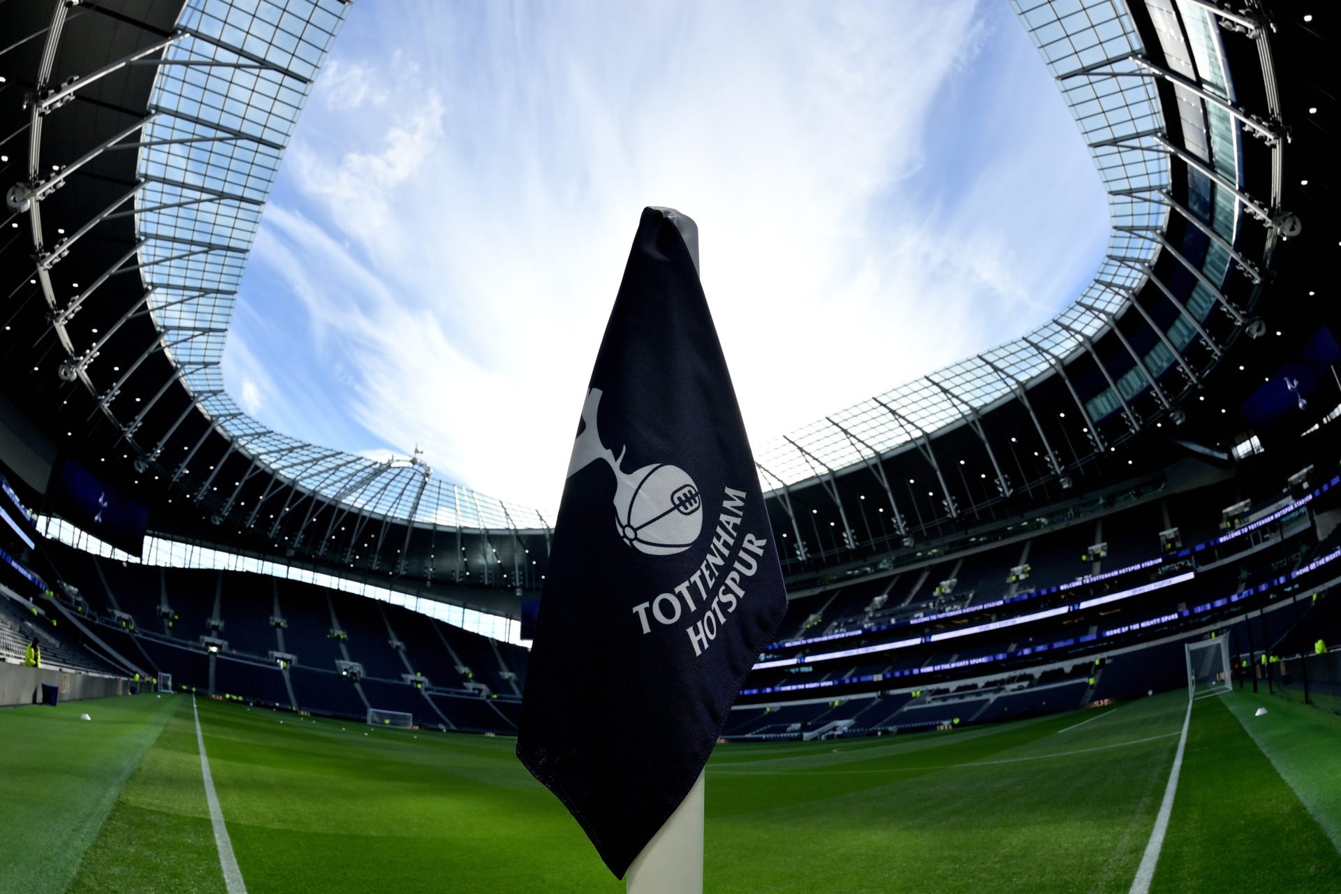 A general view of the corner flag  before the Premier League match between Tottenham Hotspur and Everton at Tottenham Hotspur Stadium on October 15...