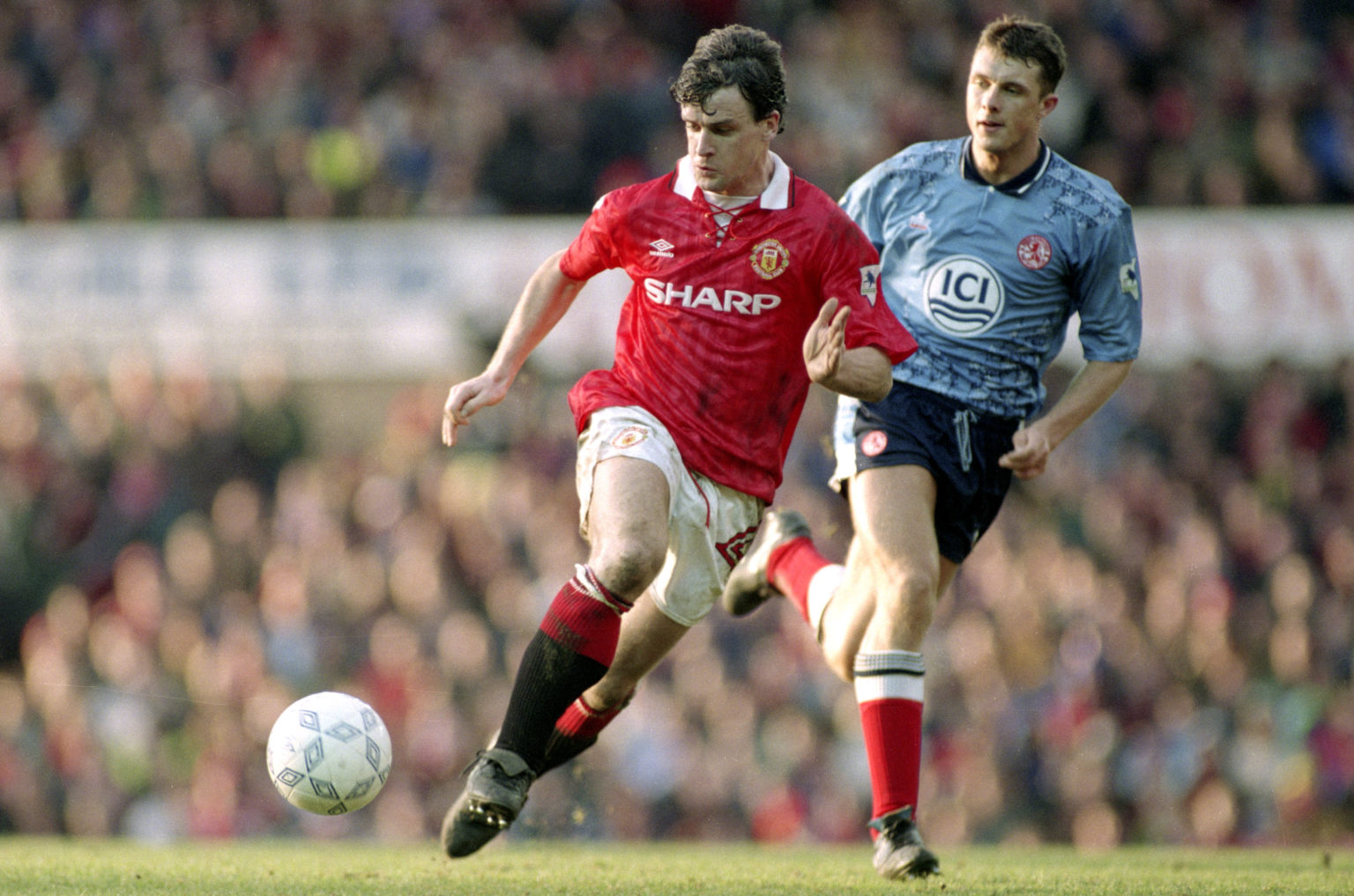 27 February 1993, Manchester, FA Premier League - Manchester United v Middlesbrough - Mark Hughes of Manchester United.