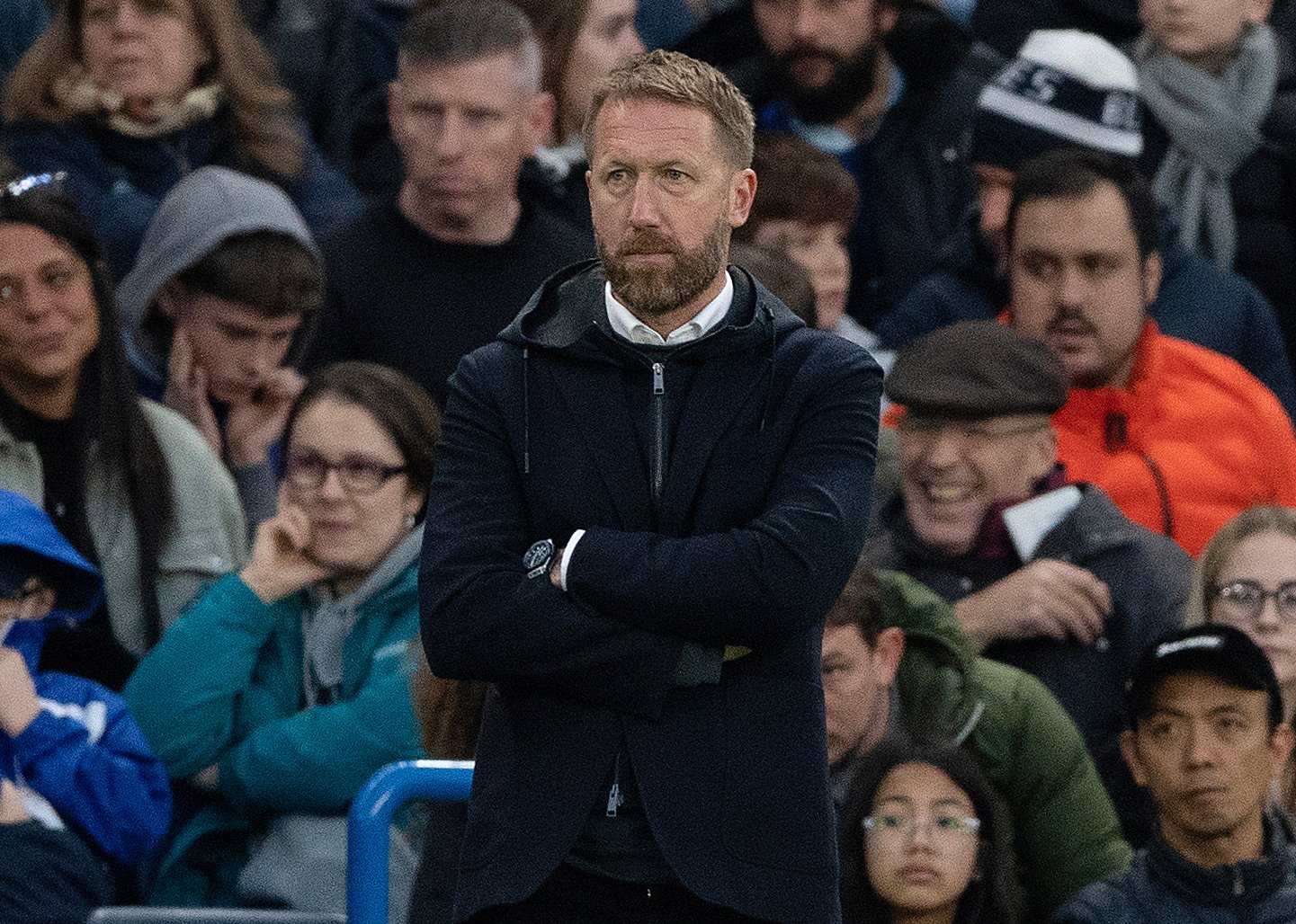 Chelsea manager Graham Potter during the Premier League match between Chelsea FC and Aston Villa at Stamford Bridge on April 01, 2023 in London, En...