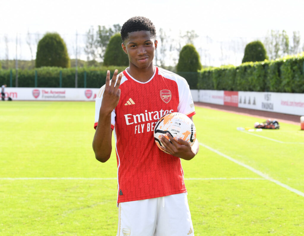 GettyImages 1697138864 1536x1190 1 Chido Obi-Martin now sends message to Max Dowman after Arsenal wonderkid trains with 1st team