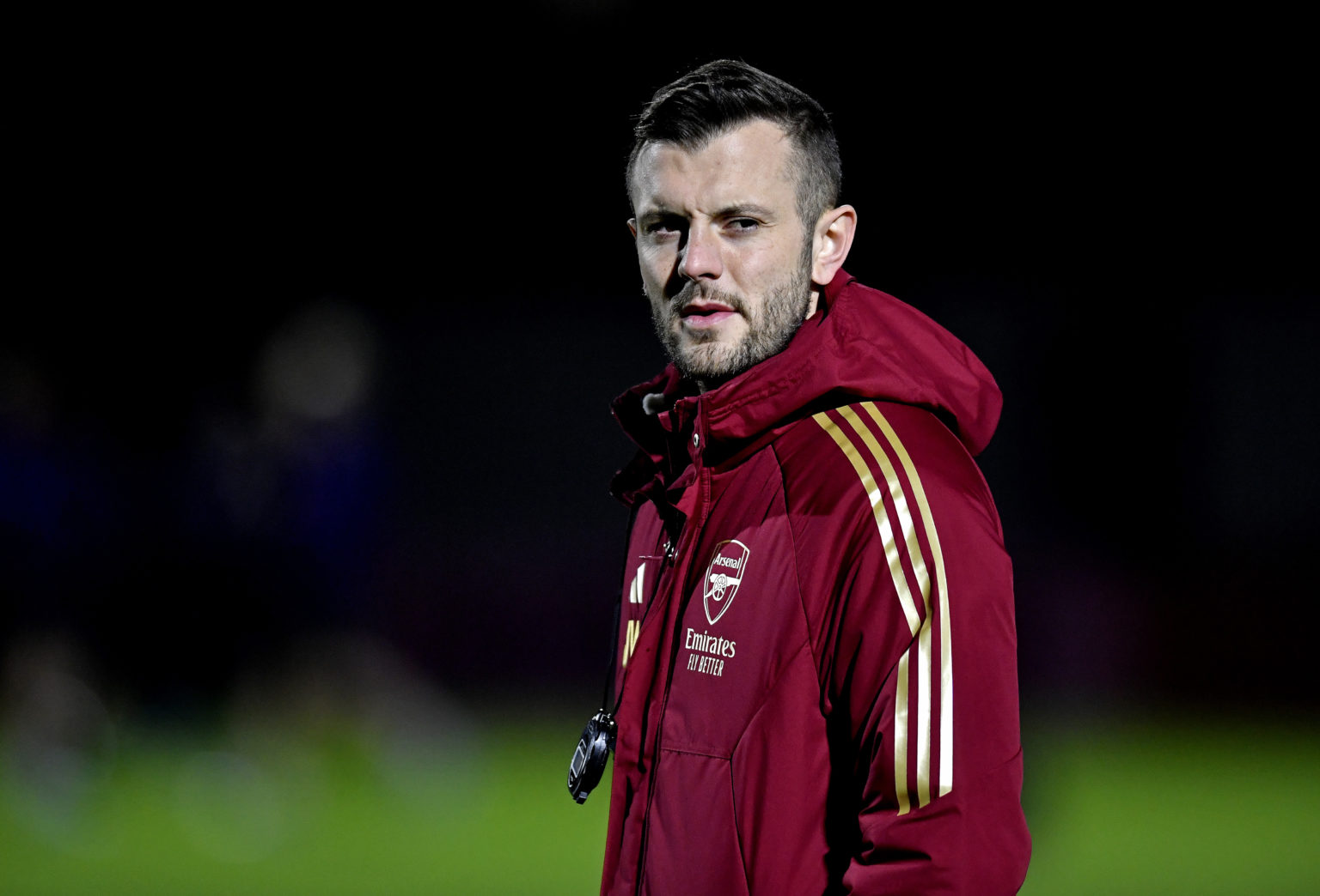 Arsenal U18 Head Coach Jack Wilshere before the FA Youth Cup 3rd round match between Arsenal U18 and Crewe Alexandra U18 at Meadow Park on December...