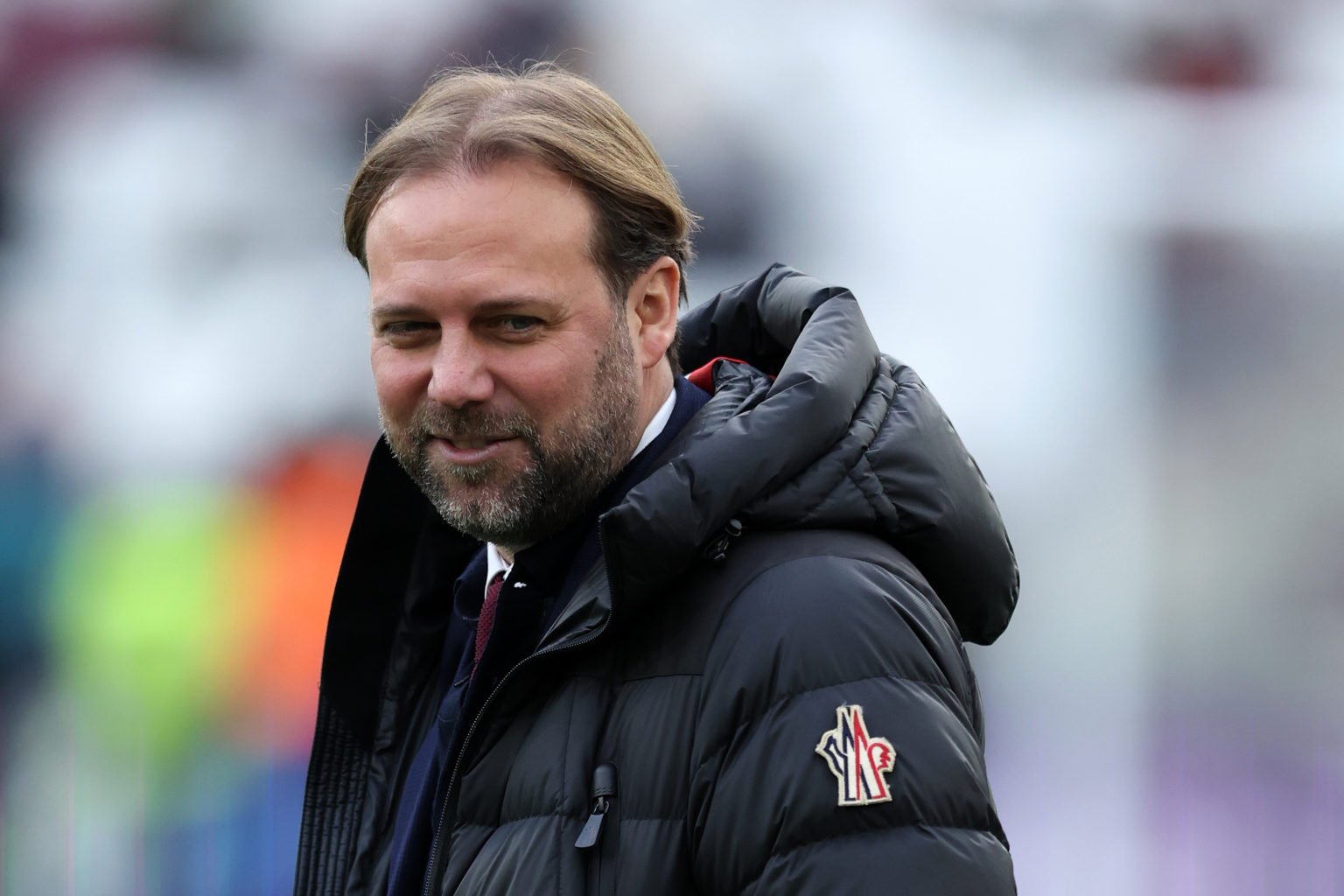 Tim Steidten, West Ham United Technical Director, looks on prior to the Emirates FA Cup Third Round match between West Ham United and Bristol City ...