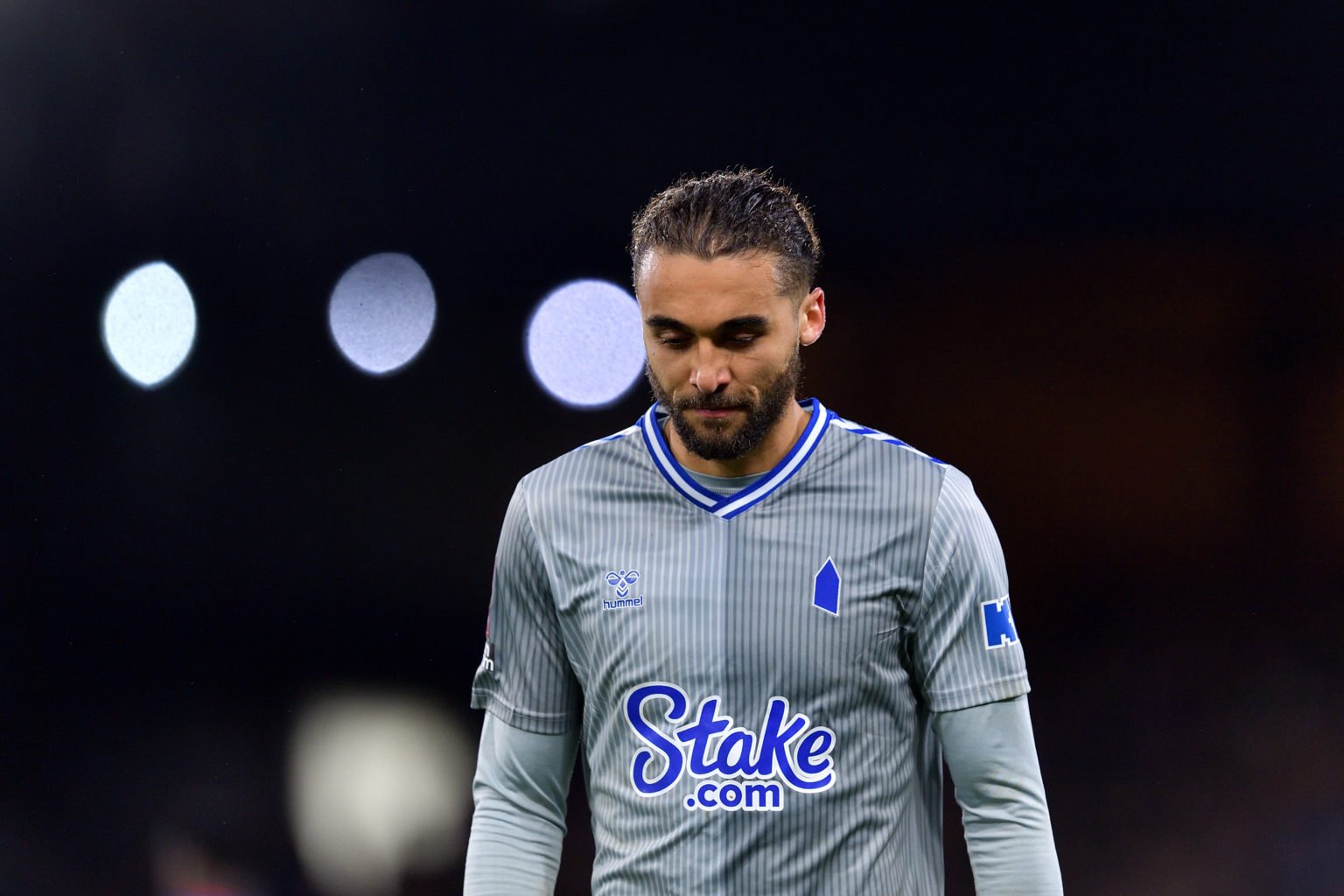 Dominic Calvert-Lewin of Everton leaves the field of play after being sent off during the Emirates FA Cup Third Round match between Crystal Palace ...