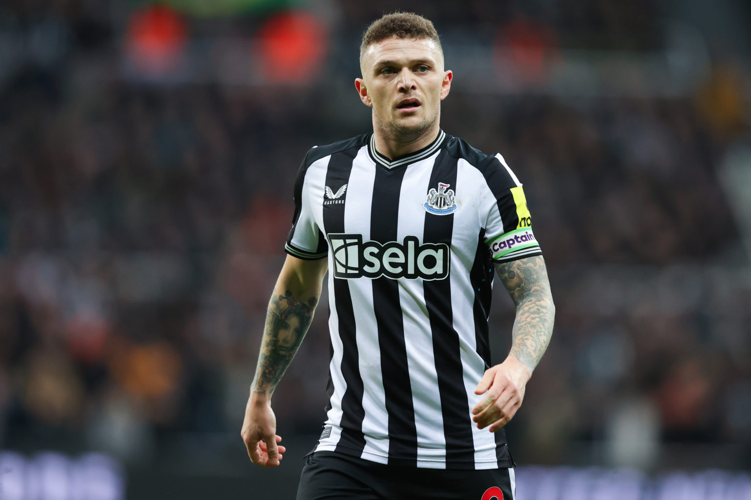 Kieran Trippier of Newcastle United during the Premier League match between Newcastle United and Manchester City at St. James Park on January 13, 2...