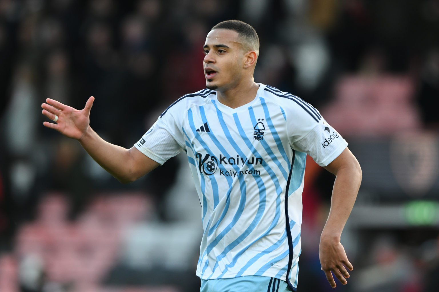 Murillo of Nottingham Forest is playing during the Premier League match between Bournemouth and Nottingham Forest at the Vitality Stadium in Bourne...