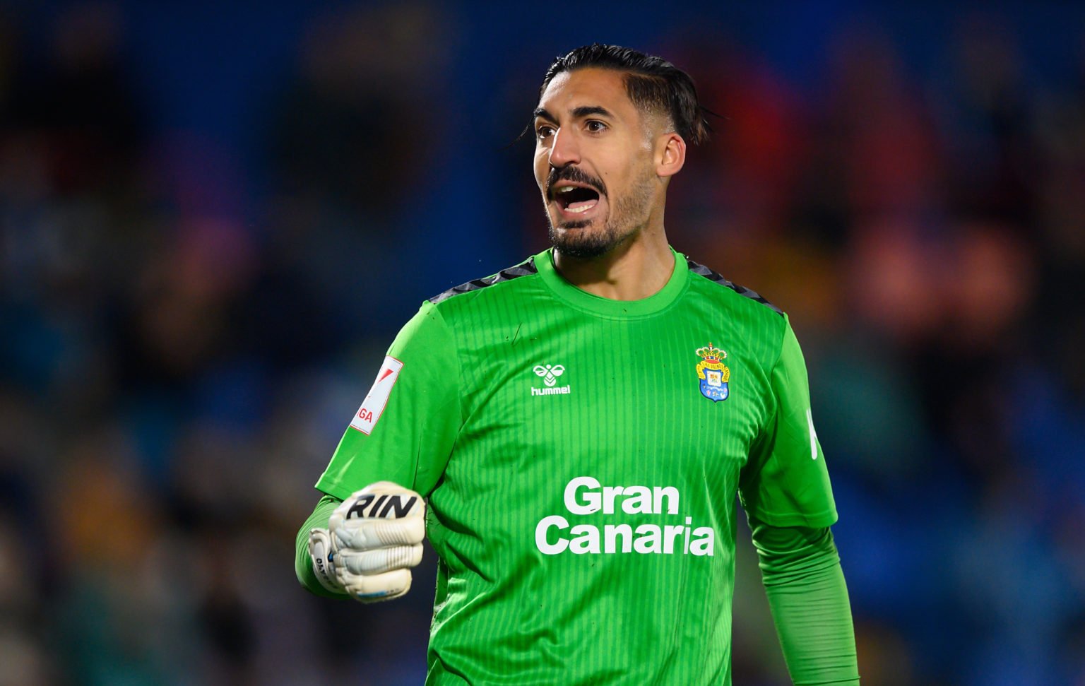 Alvaro Valles of UD Las Palmas reacts during the LaLiga EA Sports match between Getafe CF and UD Las Palmas at Coliseum Alfonso Perez on March 02, ...