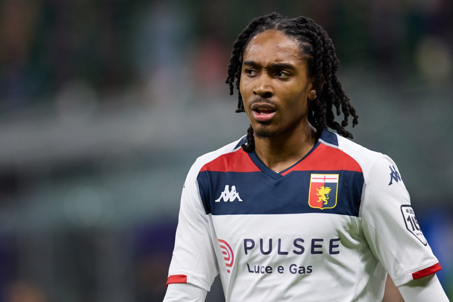 Djed Spence of Genoa CFC looks on during the Serie A TIM match between FC Internazionale and Genoa CFC - Serie A TIM  at Stadio Giuseppe Meazza on ...