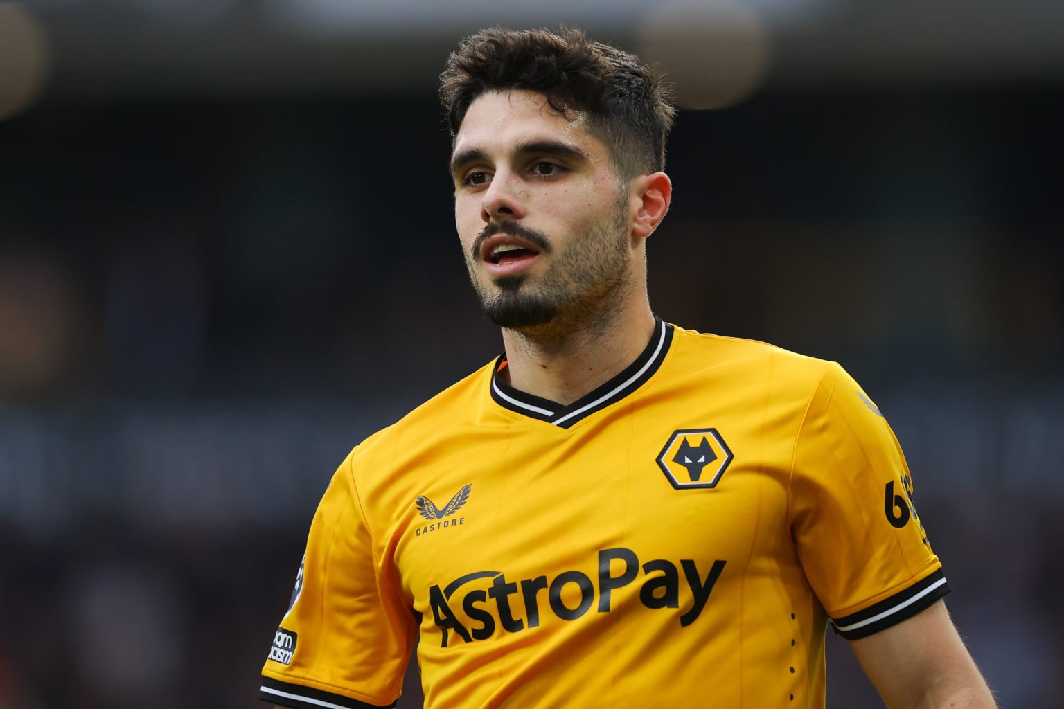 Pedro Neto of Wolverhampton Wanderers during the Premier League match between Wolverhampton Wanderers and Fulham FC at Molineux on March 09, 2024 i...