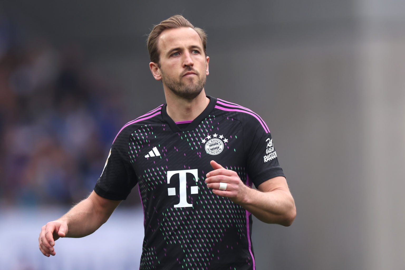 Harry Kane of Bayern Muenchen reacts during the Bundesliga match between SV Darmstadt 98 and FC Bayern München at Merck-Stadion am Böllenfalltor on...