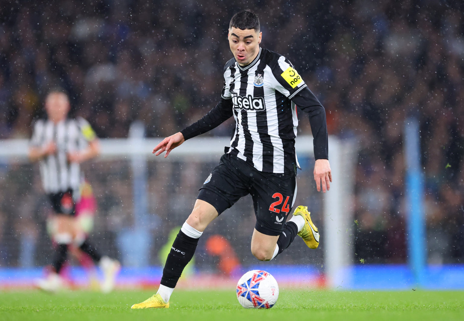 Miguel Almiron of Newcastle United during the Emirates FA Cup Quarter Final match between Manchester City and Newcastle United at Etihad Stadium on...