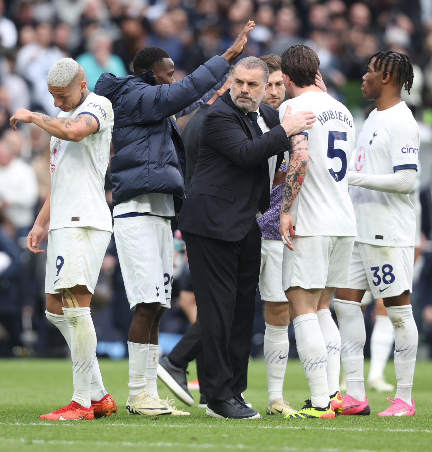 Tottenham Hotspur manager Ange Postecoglou at the end of the match during the Premier League match between Tottenham Hotspur and Luton Town at Tott...