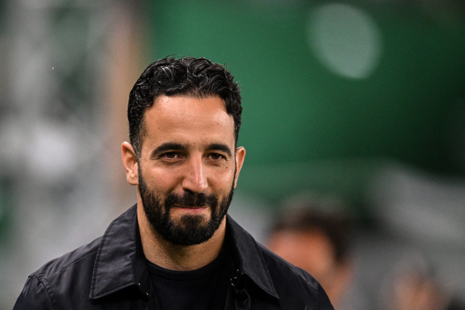 Sporting's coach Ruben Amorim looks on during the Portuguese League football match between Sporting CP and SL Benfica at the Jose Alvalade stadium ...