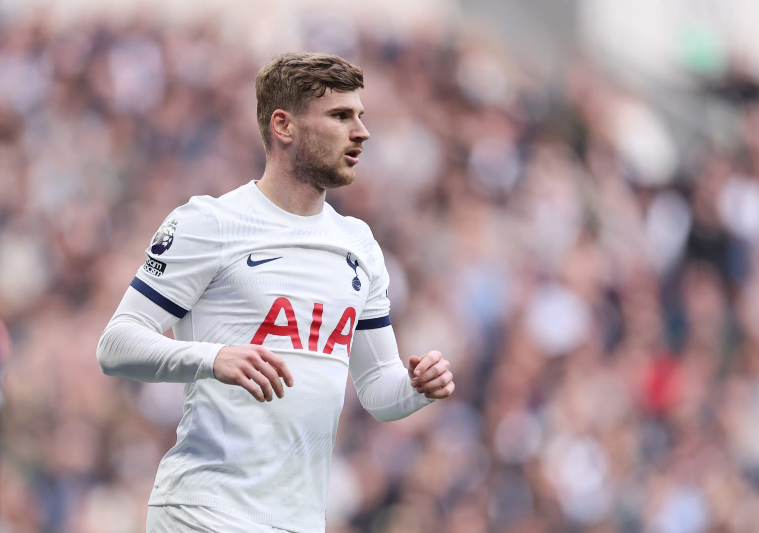 Timo Werner of Tottenham Hotspur during the Premier League match between Tottenham Hotspur and Nottingham Forest at Tottenham Hotspur Stadium on Ap...