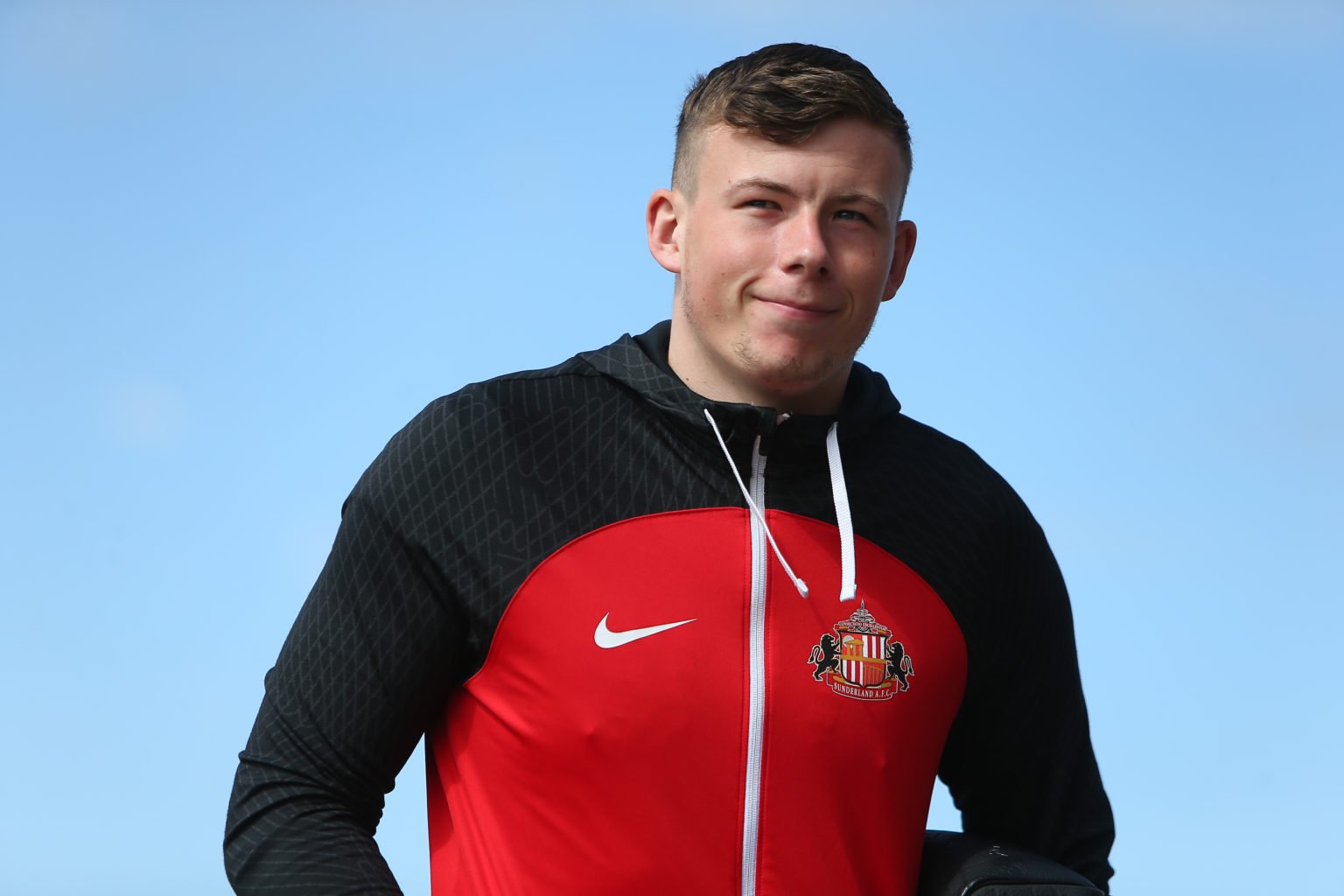 Sunderland goalkeeper Anthony Patterson is playing during the Sky Bet Championship match between Sunderland and Millwall at the Stadium of Light in...