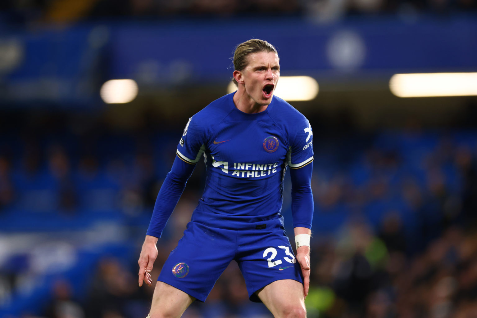 Conor Gallagher of Chelsea  during the Premier League match between Chelsea FC and Everton FC at Stamford Bridge on April 15, 2024 in London, Engla...