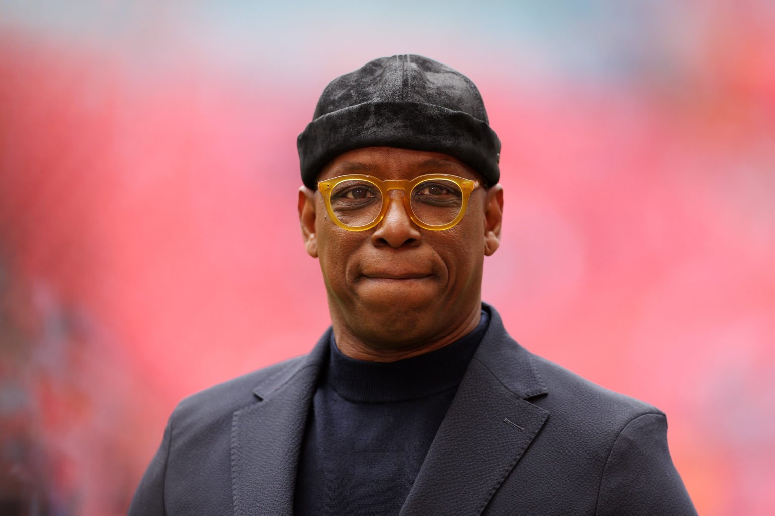 Ian Wright looks on prior to the Emirates FA Cup Semi Final match between Coventry City and Manchester United at Wembley Stadium on April 21, 2024 ...