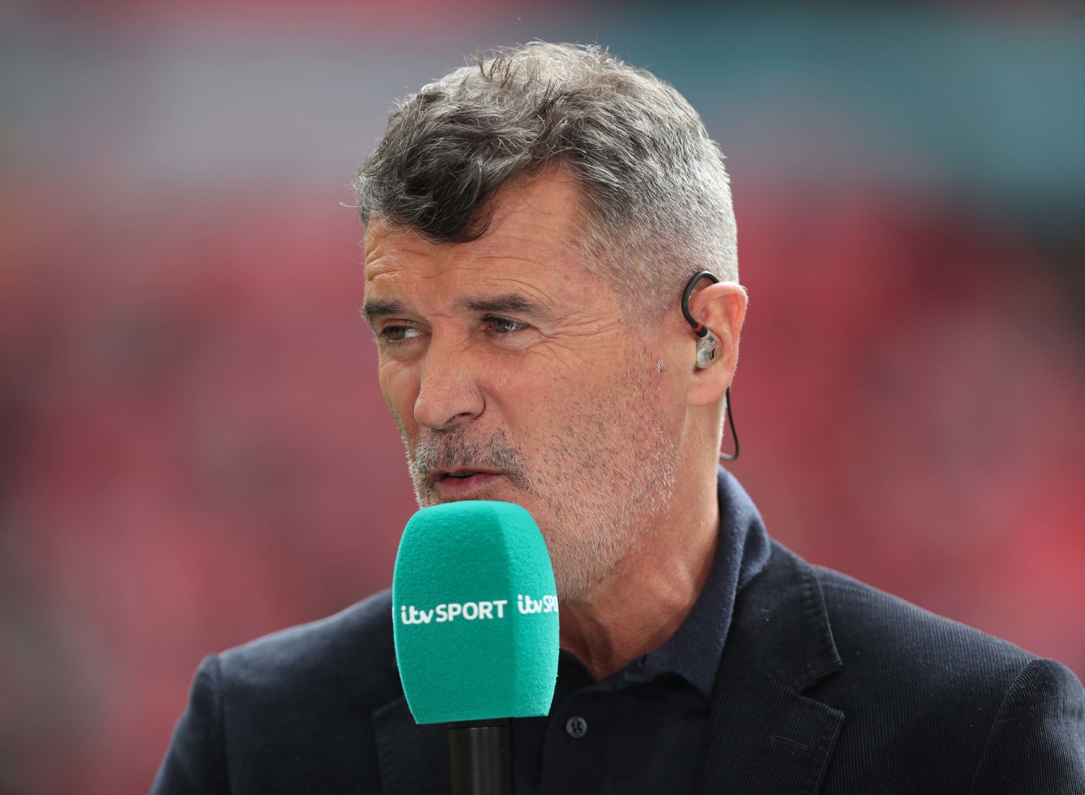 Roy Keane former Manchester United player & TV Commentator during the Emirates FA Cup Semi Final match between Coventry City and Manchester Uni...