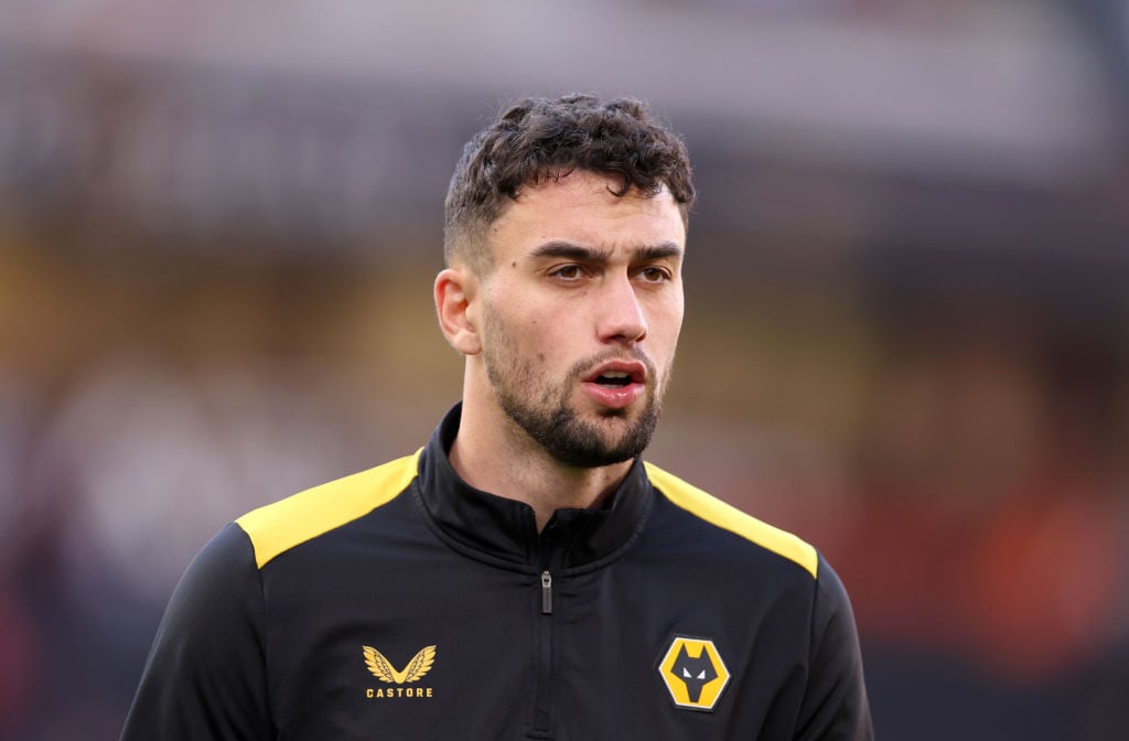 Max Kilman of Wolverhampton Wanderers looks on as he warms up prior to the Premier League match between Wolverhampton Wanderers and AFC Bournemouth...