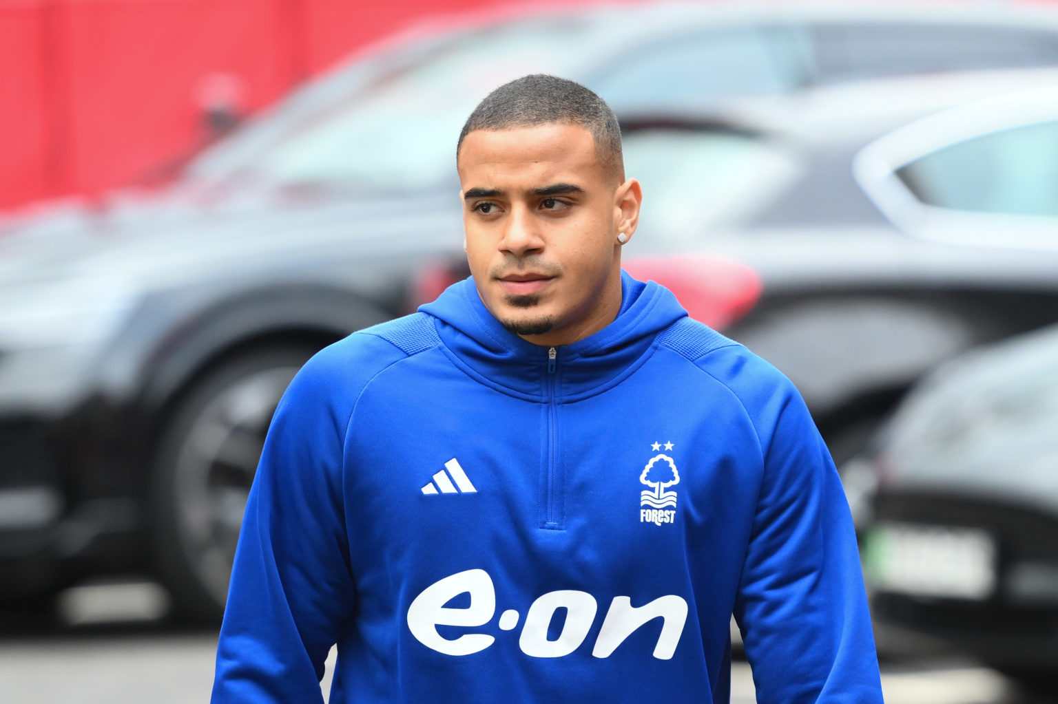 Murillo of Nottingham Forest is playing during the Premier League match between Nottingham Forest and Manchester City at the City Ground in Notting...