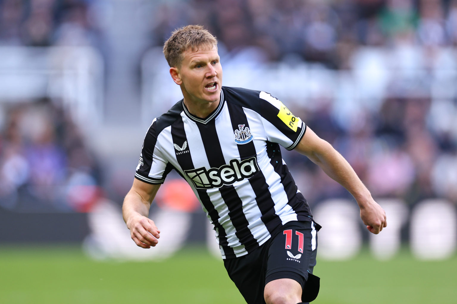 Matt Ritchie of Newcastle United during the Premier League match between Newcastle United and Sheffield United at St. James Park on April 27, 2024 ...