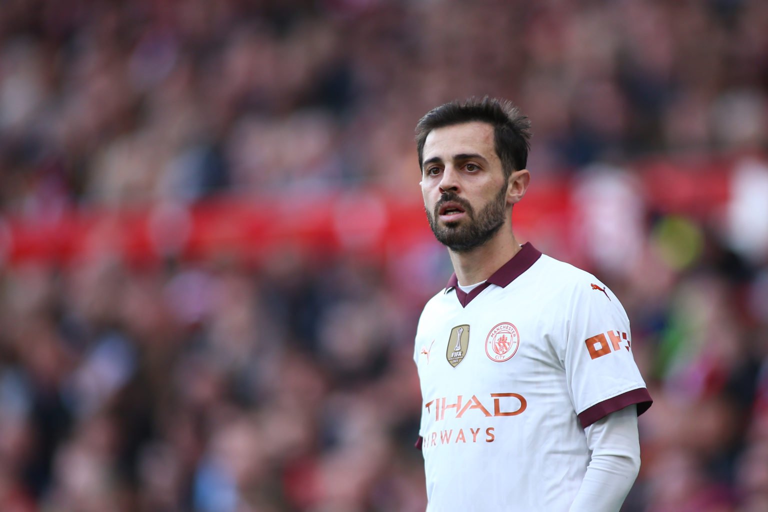 Bernardo Silva of Manchester City during the Premier League match between Nottingham Forest and Manchester City at City Ground on April 28, 2024 in...