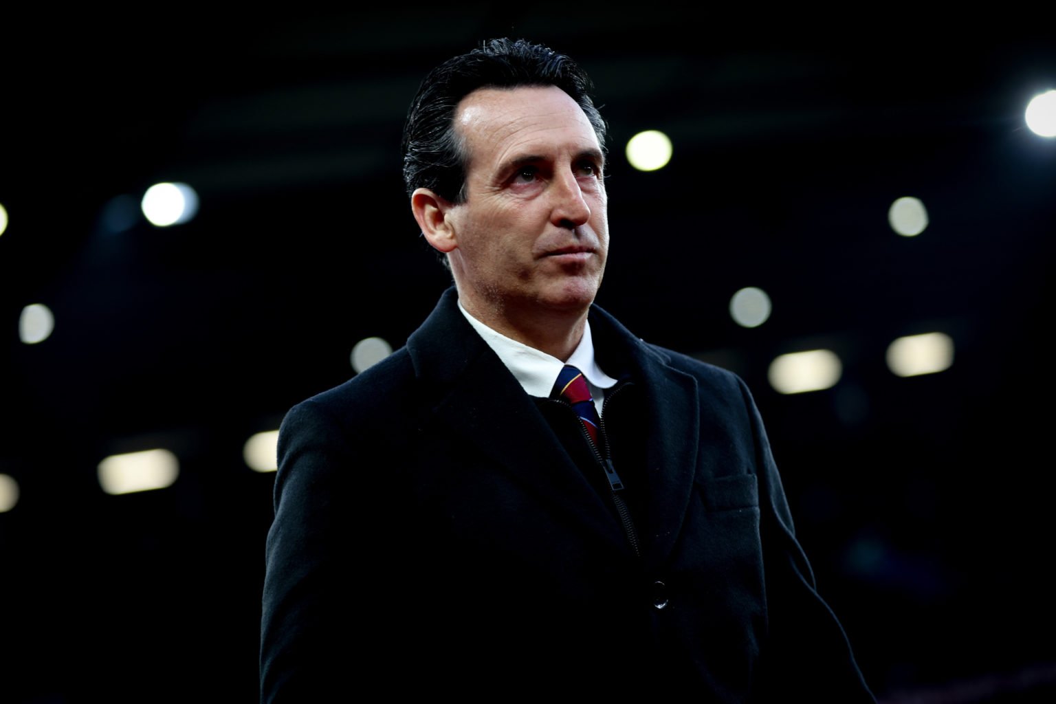 Unai Emery head coach of Aston Villa in action during the Premier League match between Aston Villa and Chelsea FC at Villa Park on April 27, 2024 i...