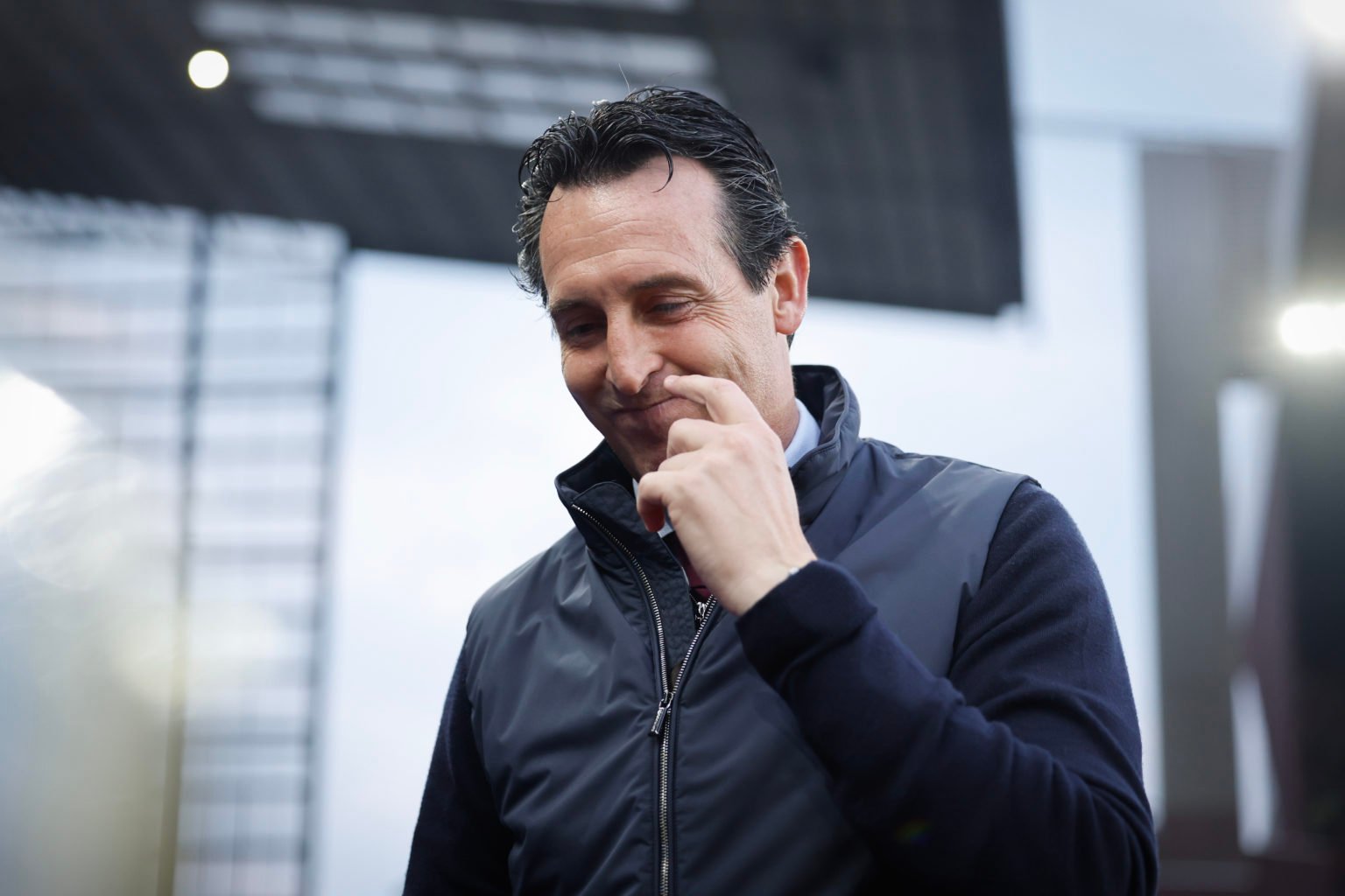 Unai Emery the head coach / manager of Aston Villa during the UEFA Europa Conference League 2023/24 Semi-Final first leg match between Aston Villa ...