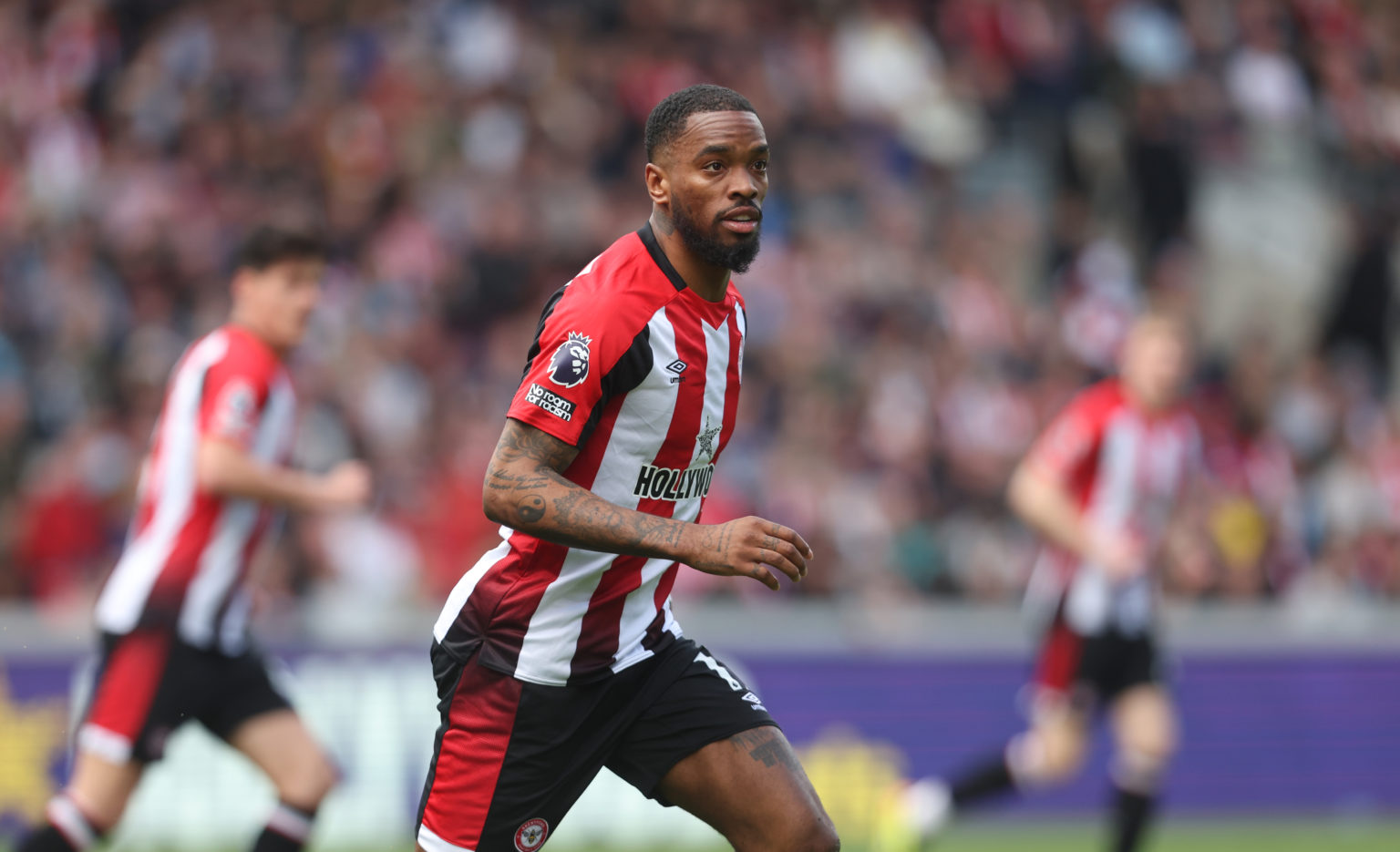 Brentford's Ivan Toney during the Premier League match between Brentford FC and Fulham FC at Brentford Community Stadium on May 4, 2024 in Brentfor...