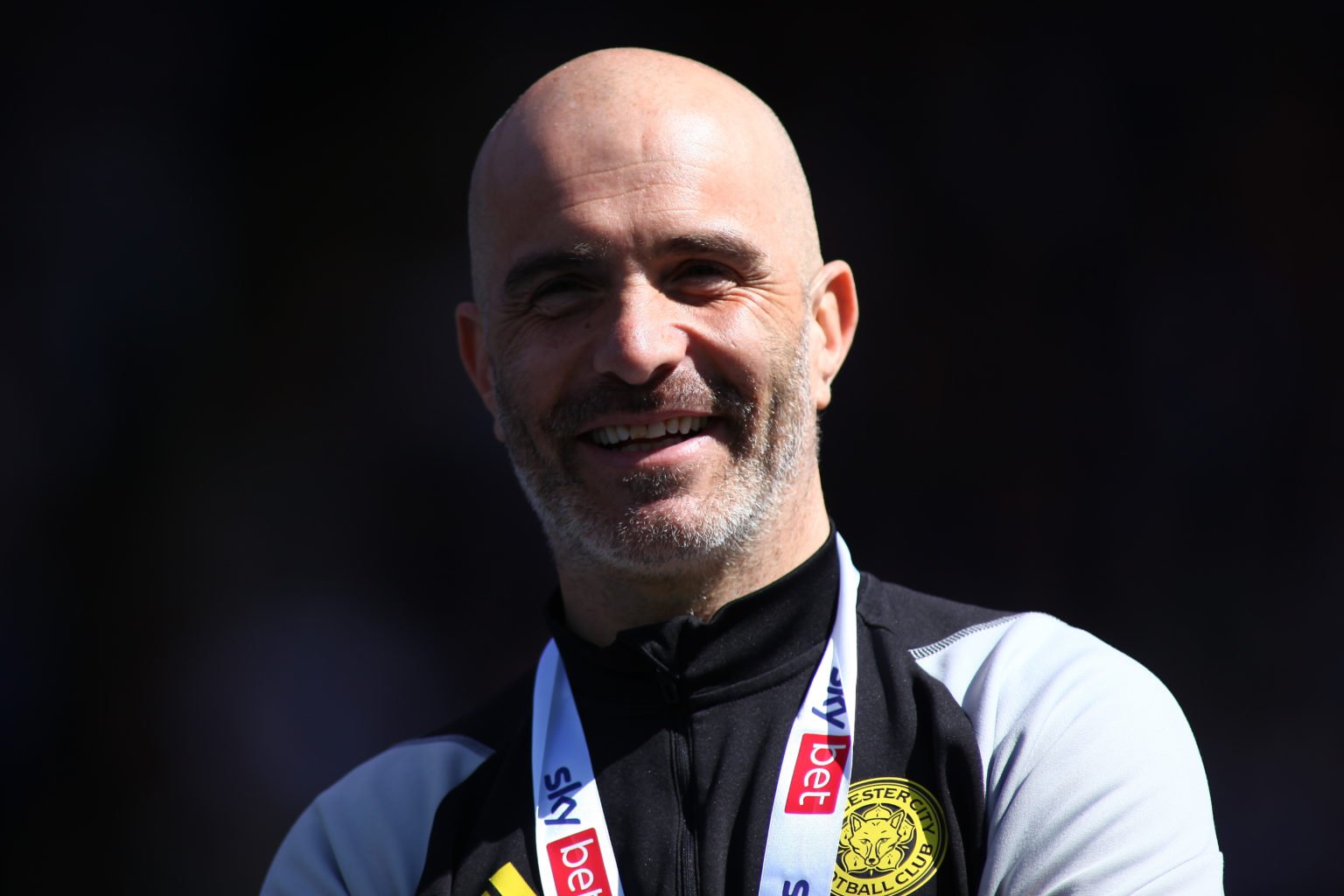 Leicester City manager Enzo Maresca celebrates winning the Championship following the Sky Bet Championship match between Leicester City and Blackbu...