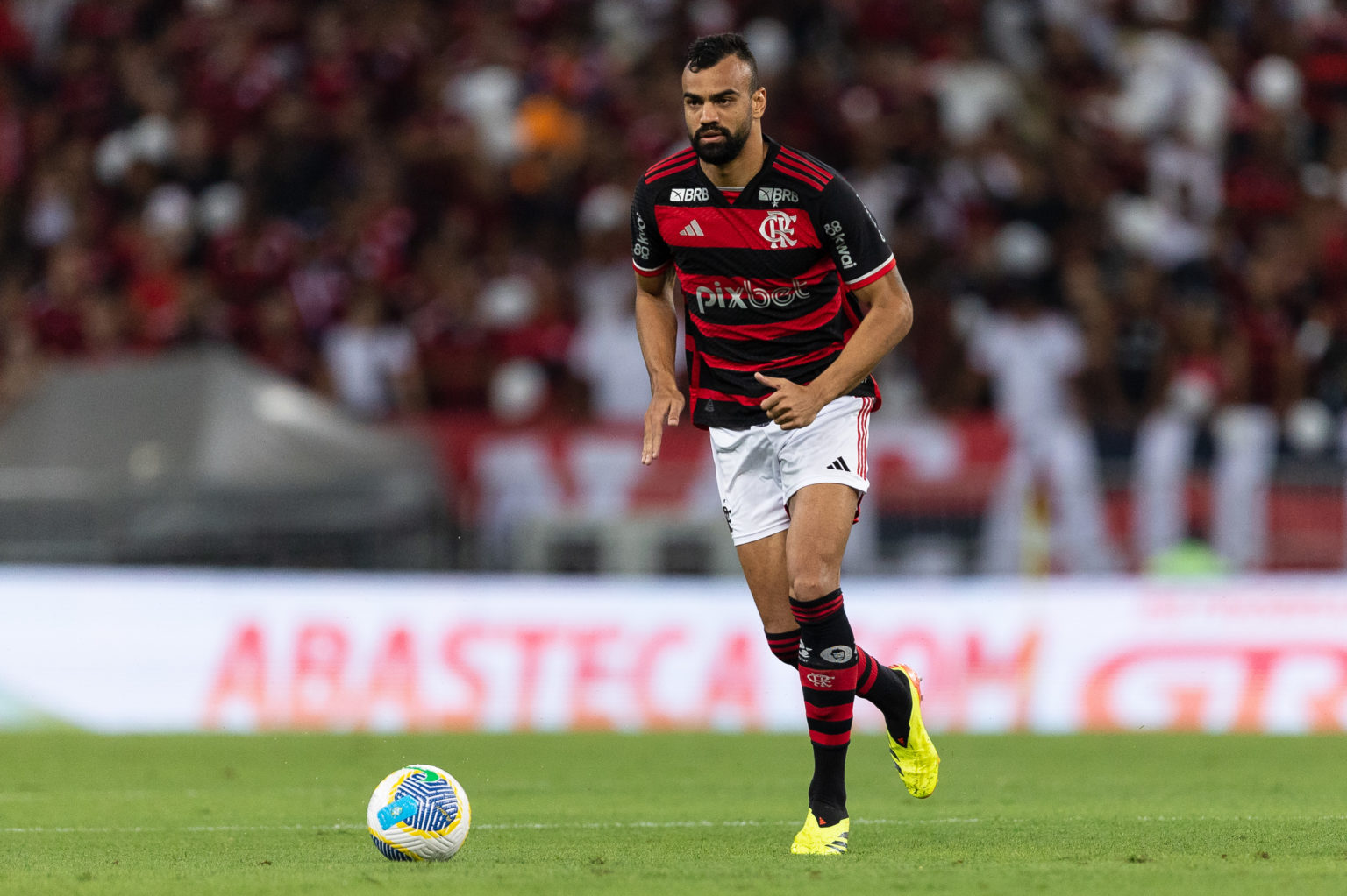 01: Fabricio Bruno of Flamengo controls the ball during the match between Flamengo and Amazonas FC as part of Copa do Brasil 2024 at Maracana Stadi...