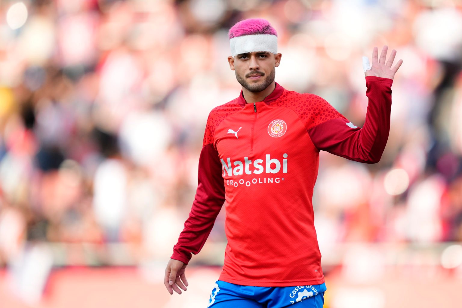 Yan Couto right-back of Girona and Brazil during the LaLiga EA Sports match between Girona FC and FC Barcelona at Montilivi Stadium on May 4, 2024 ...