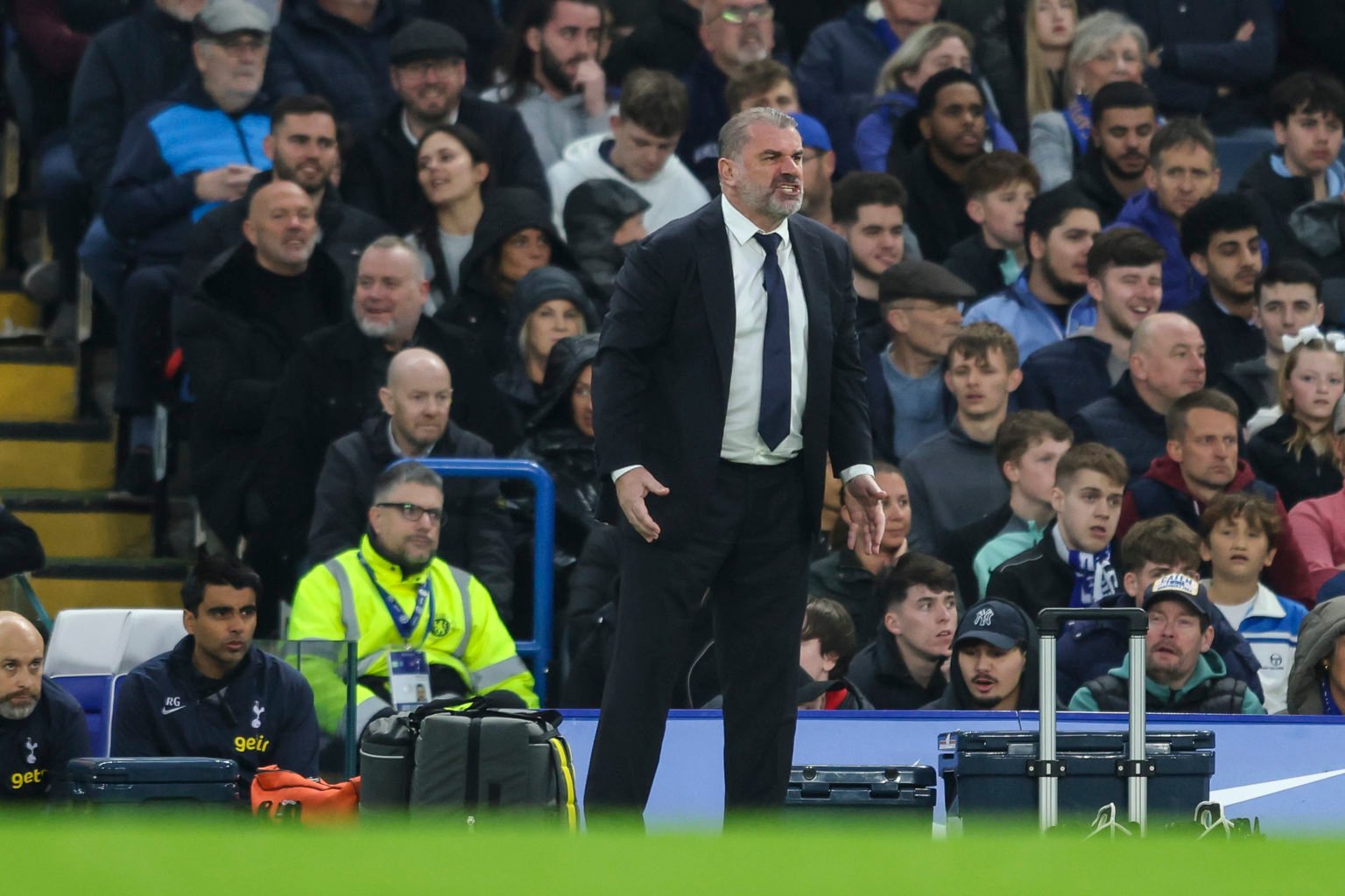 Head Coach Ange Postecoglou of Tottenham Hotspur during the Premier League match between Chelsea FC and Tottenham Hotspur at Stamford Bridge on May...