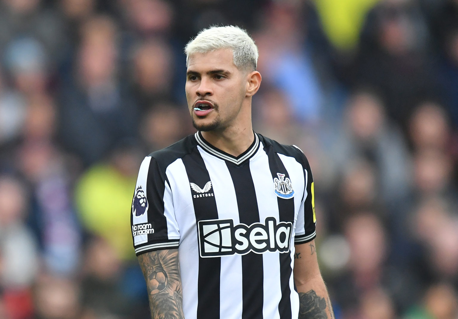 Newcastle United's Bruno Guimaraes during the Premier League match between Burnley FC and Newcastle United at Turf Moor on May 4, 2024 in Burnley, ...