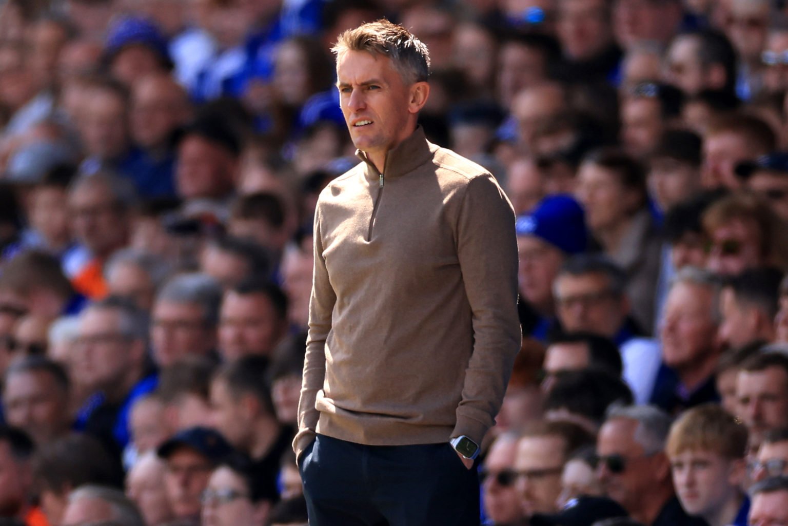 Kieran McKenna, Manager of Ipswich Town during the Sky Bet Championship match between Ipswich Town and Huddersfield Town at Portman Road on May 04,...