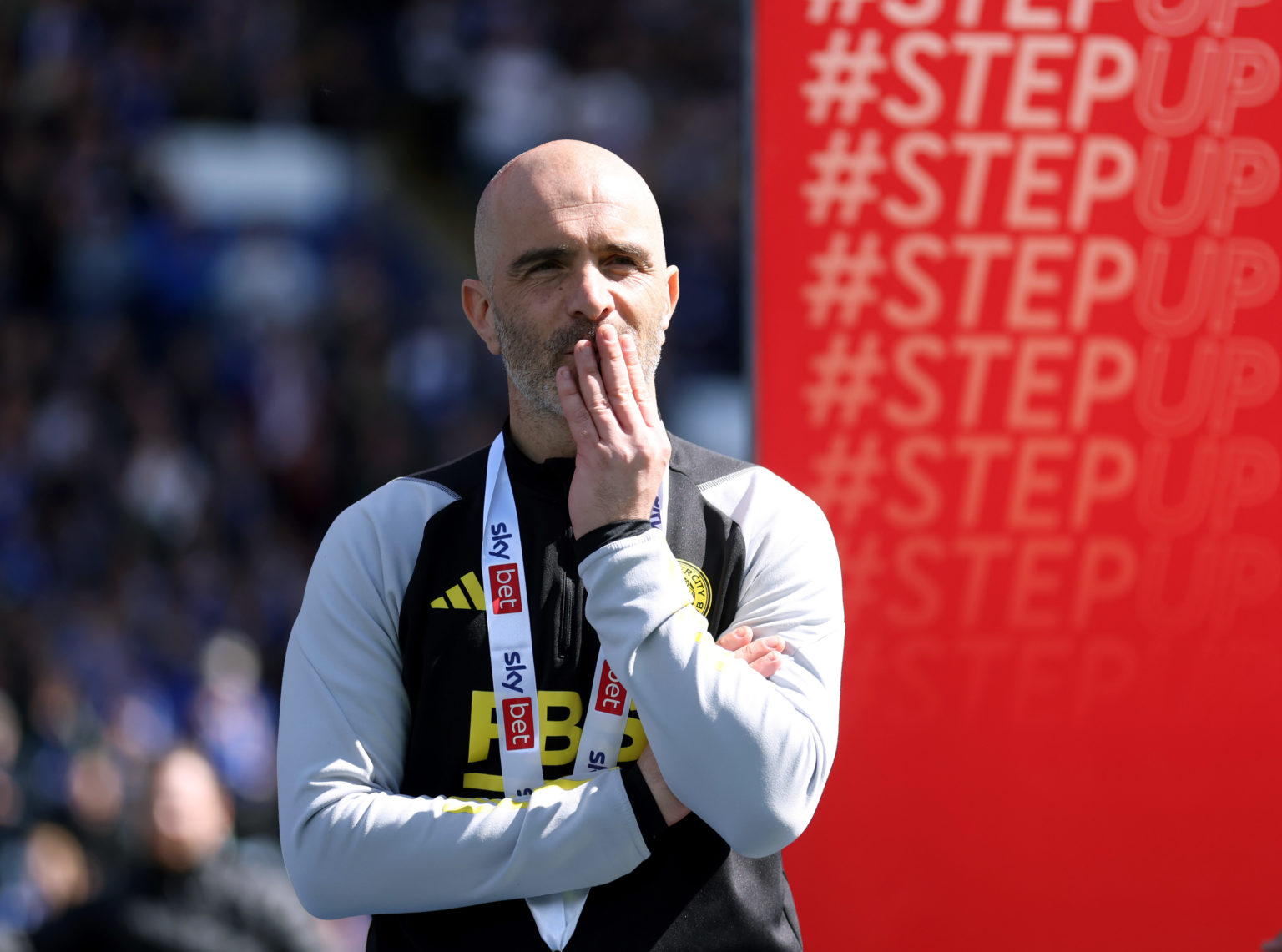 Enzo Maresca the head coach / manager of Leicester City after  the Sky Bet Championship match between Leicester City and Blackburn Rovers at The Ki...