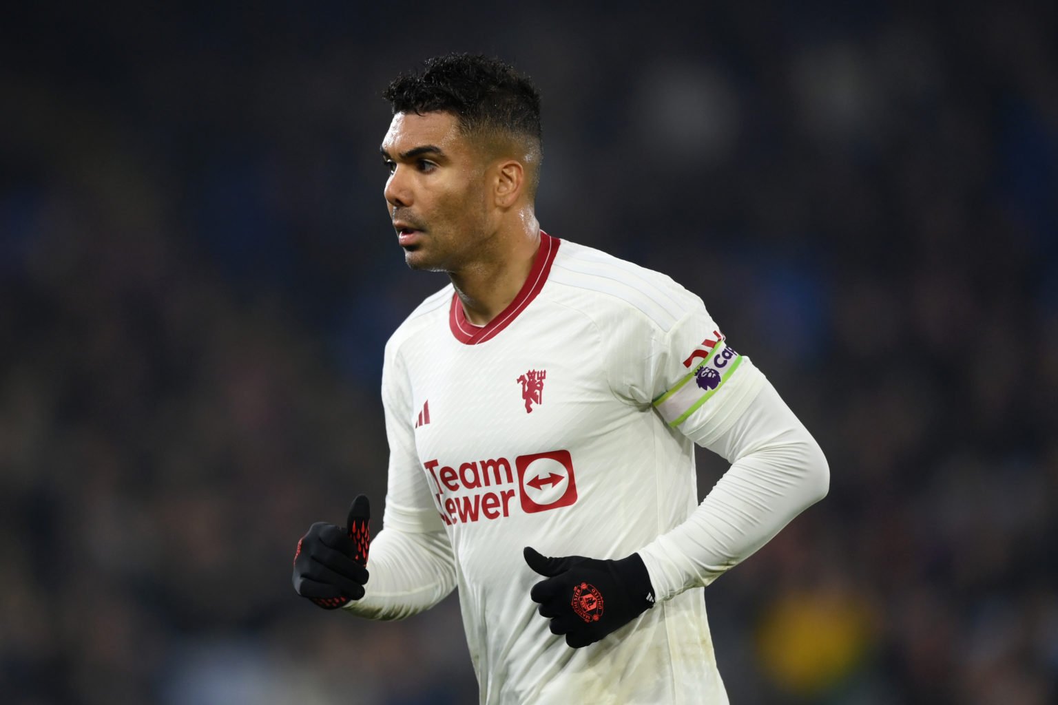 Casemiro of Manchester United  during the Premier League match between Crystal Palace and Manchester United at Selhurst Park on May 06, 2024 in Lon...