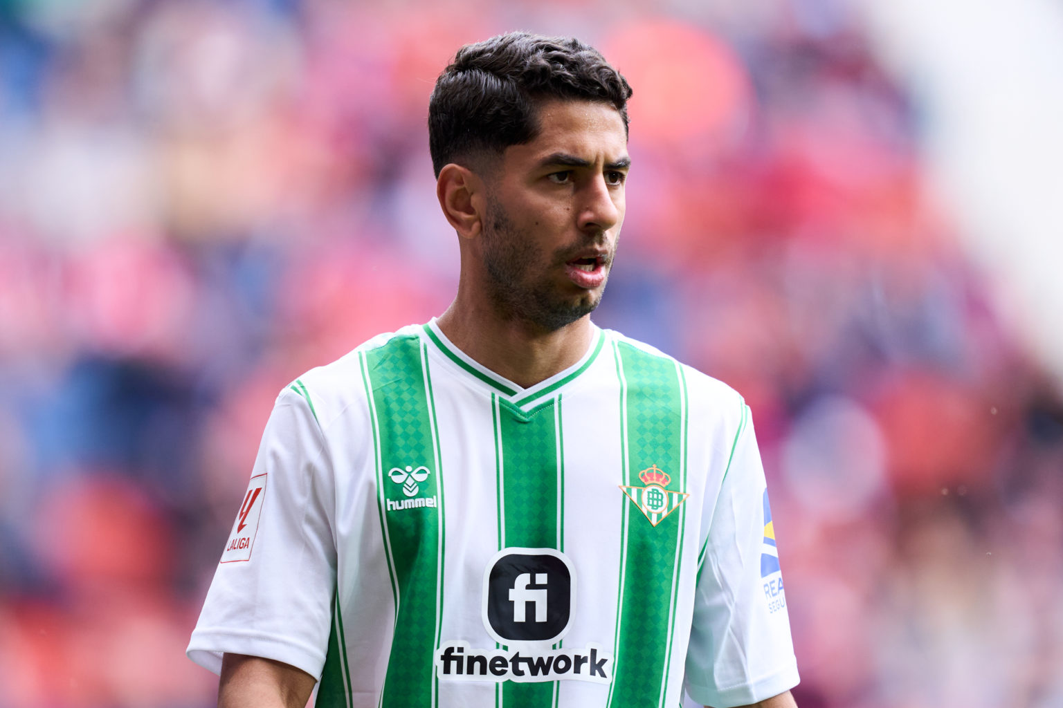 Ayoze Perez of Real Betis looks on during the LaLiga EA Sports match between CA Osasuna and Real Betis at Estadio El Sadar on May 05, 2024 in Pampl...