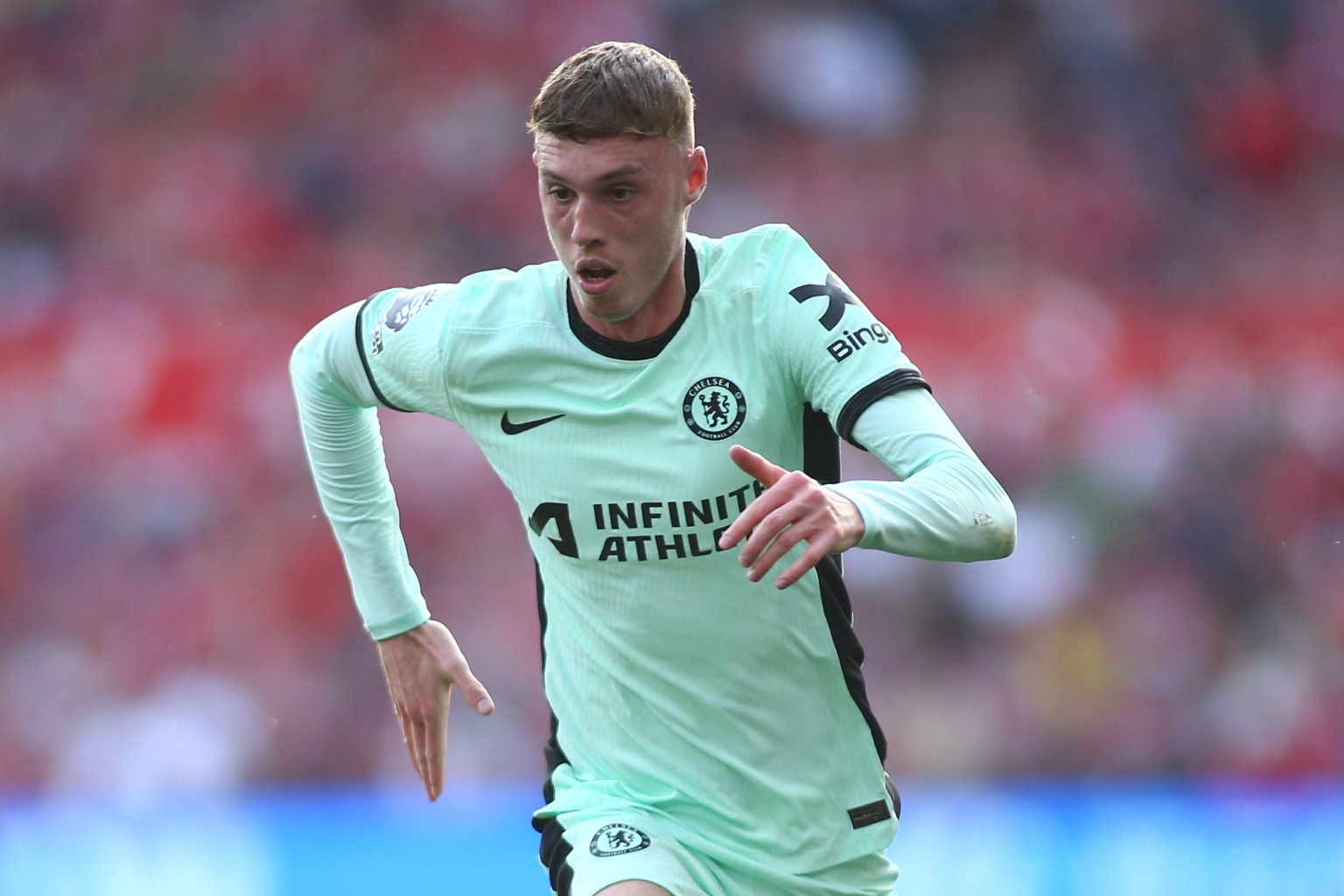 Cole Palmer of Chelsea in action during the Premier League match between Nottingham Forest and Chelsea FC at City Ground on May 11, 2024 in Notting...